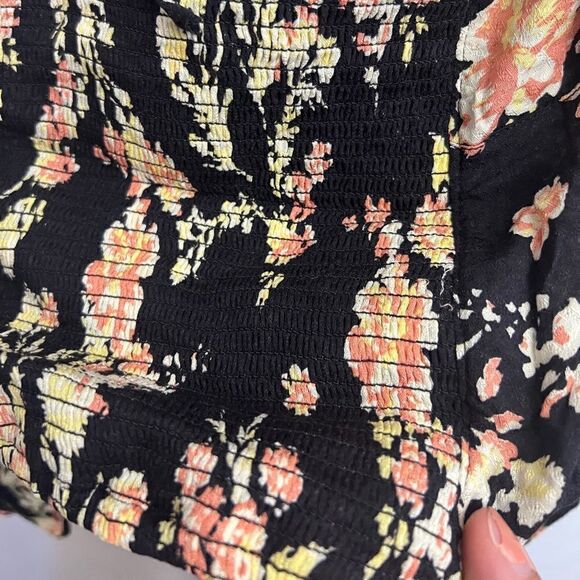 Free People Hilary Printed Top Black - Picture 8 of 9